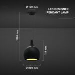 V-TAC – 24126 Κρεμαστό Φωτιστικό Σποτ Καμπάνα 1xE27 Φ280 Μαύρο
