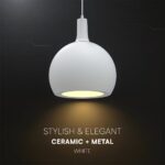 V-TAC – 24127 Κρεμαστό Φωτιστικό Καμπάνα 1xE27 Φ280 Λευκό