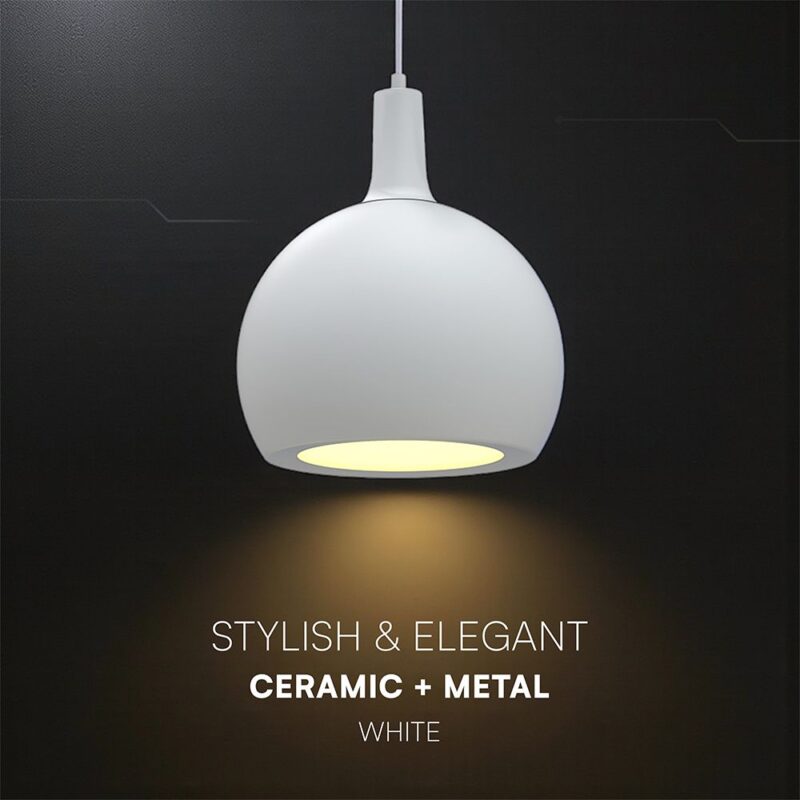 V-TAC – 24127 Κρεμαστό Φωτιστικό Καμπάνα 1xE27 Φ280 Λευκό