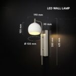 V-TAC – 24128 Φωτιστικό Τοίχου LED 10W 1200lm Θερμό 3000K Νίκελ Ματ & Λευκό