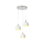 30W LED Decorative Κρεμαστό Φωστικό Ροζέτα Φ250 3600lm 3000K Νίκελ Ματ +Λευκό με 3 Σποτ Φ120 V-TAC – 24129