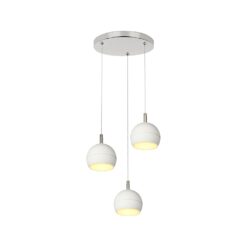 30W LED Decorative Κρεμαστό Φωστικό Ροζέτα Φ250 3600lm 3000K Νίκελ Ματ +Λευκό με 3 Σποτ Φ120 V-TAC – 24129
