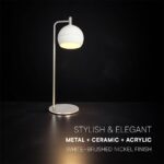 V-TAC – 24130 Επιτραπέζιο Φωτιστικό LED 10W 1200lm Θερμό 3000K Νίκελ Ματ & Λευκό
