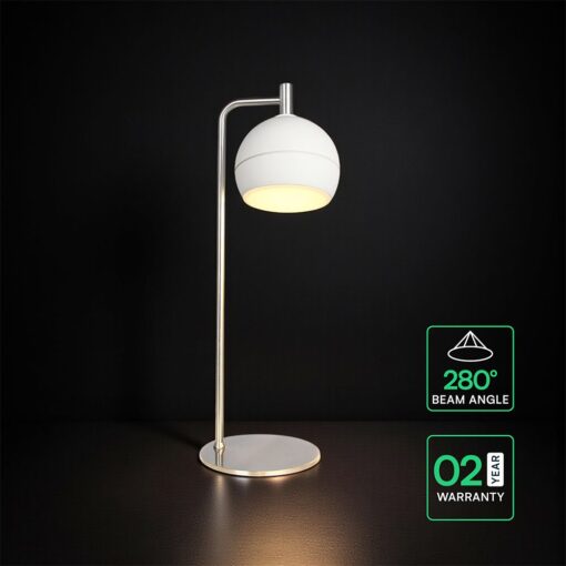 V-TAC – 24130 Επιτραπέζιο Φωτιστικό LED 10W 1200lm Θερμό 3000K Νίκελ Ματ & Λευκό