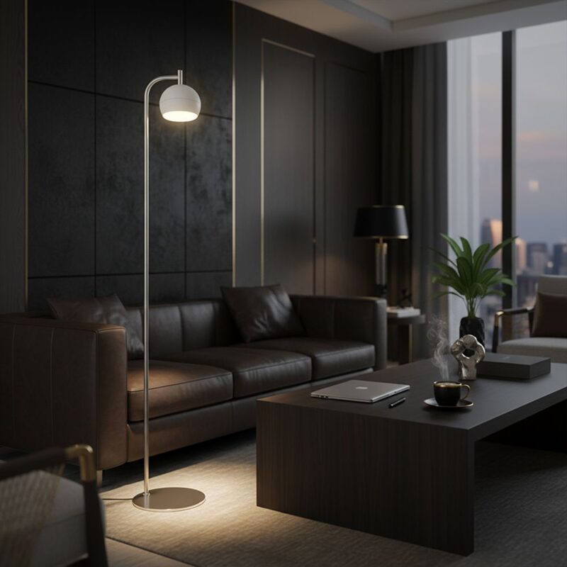 V-TAC – 24131 Φωτιστικό Δαπέδου LED 10W 1200lm Θερμό 3000K Νίκελ Ματ & Λευκό