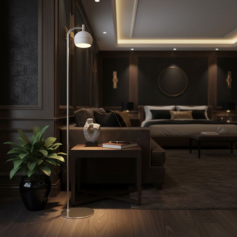 V-TAC – 24131 Φωτιστικό Δαπέδου LED 10W 1200lm Θερμό 3000K Νίκελ Ματ & Λευκό