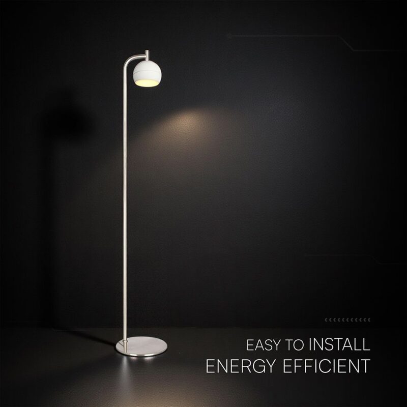 V-TAC – 24131 Φωτιστικό Δαπέδου LED 10W 1200lm Θερμό 3000K Νίκελ Ματ & Λευκό