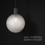 V-TAC – 24132 Διακοσμητικό Κρεμαστό Φωτιστικό 1xE27 Φ300 Μαύρο Ματ & Γκρι Γυαλί