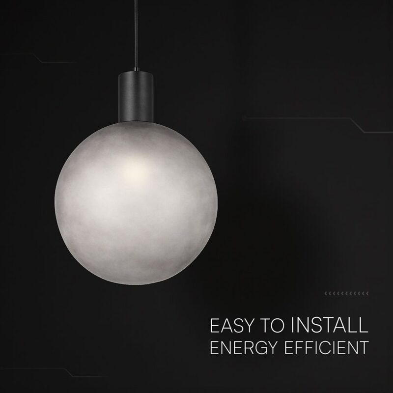 V-TAC – 24132 Διακοσμητικό Κρεμαστό Φωτιστικό 1xE27 Φ300 Μαύρο Ματ & Γκρι Γυαλί