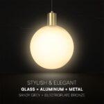 V-TAC – 24133 Διακοσμητικό Κρεμαστό Φωτιστικό 1xE27 Φ300 Μπρονζε & Γκρι Γυαλί