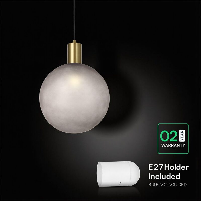 V-TAC – 24133 Διακοσμητικό Κρεμαστό Φωτιστικό 1xE27 Φ300 Μπρονζε & Γκρι Γυαλί