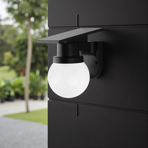 Ηλιακό Φωτιστικό Τοίχου 0.9W LED CCT Μαύρο IP54 με Τηλεχειριστήριο V-TAC – 24152