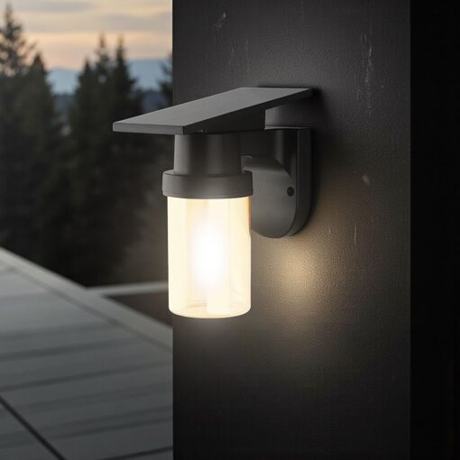 Ηλιακό Φωτιστικό Τοίχου 0.9W LED CCT Μαύρο  IP54 με Τηλεχειριστήριο V-TAC – 24153