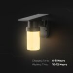 Ηλιακό Φωτιστικό Τοίχου 0.9W LED CCT Μαύρο  IP54 με Τηλεχειριστήριο V-TAC – 24153