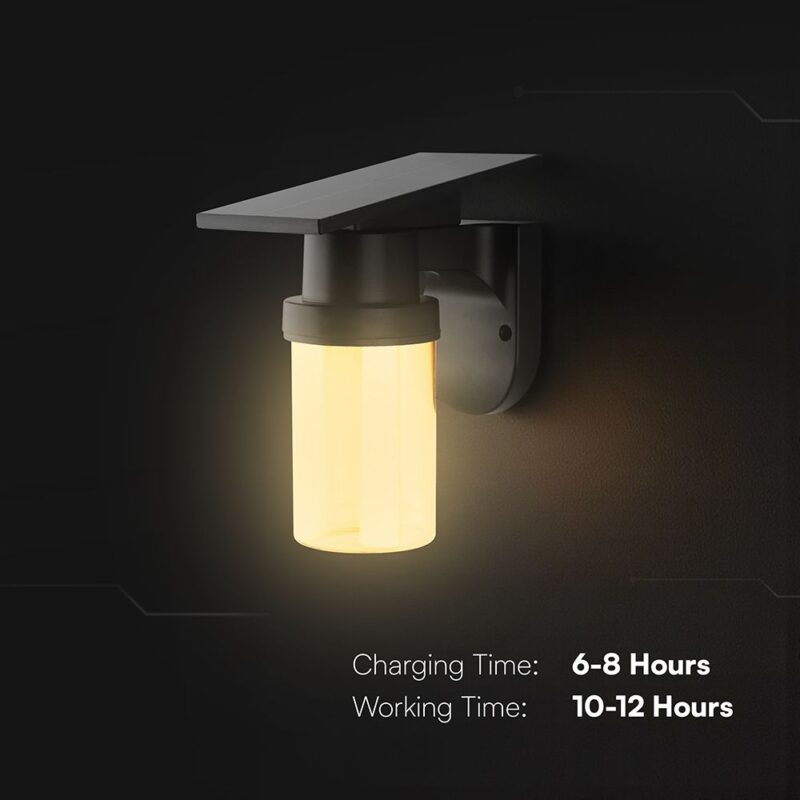 Ηλιακό Φωτιστικό Τοίχου 0.9W LED CCT Μαύρο  IP54 με Τηλεχειριστήριο V-TAC – 24153