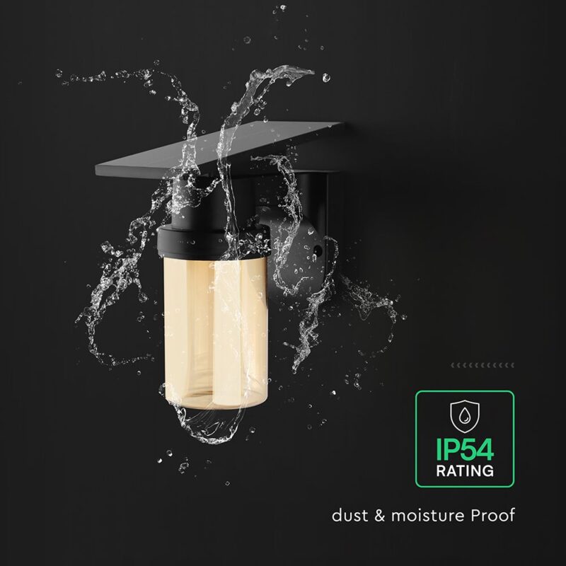 Ηλιακό Φωτιστικό Τοίχου 0.9W LED CCT Μαύρο  IP54 με Τηλεχειριστήριο V-TAC – 24153