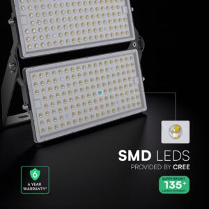 LED Προβολέας 500W Αδιάβροχος IP65 V-TAC Cree Chip Μαύρος 60° 67.500lm Ψυχρό Λευκό 6500K 6yrs Wty – 972126
