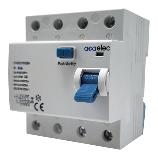 Ρελέ Ράγας Διαρροής 40A 4P 0,03 4M Τετραπολικό ACA – DY02031038N