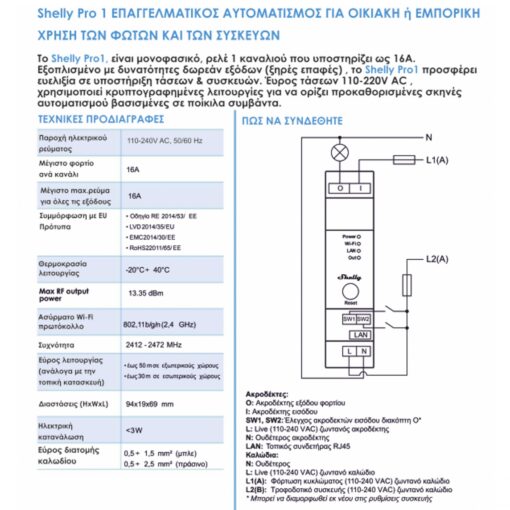 Shelly PRO 1 | Shelly PRO 1 – EAN 3800235268001