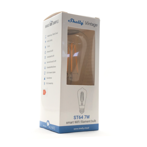 Shelly Vintage ST64 | Shelly Vintage ST64|Smart Filament Dimming ST64 7W E27 2700K 750LM 360⁰ – EAN 3800235262115