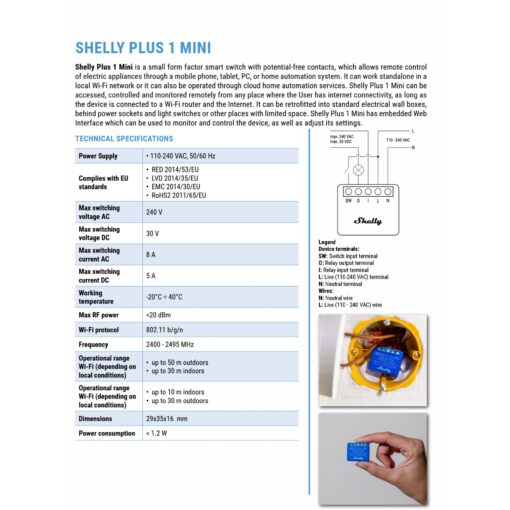 Shelly 1 Mini Gen 3 | Shelly 1 Mini Gen 3 – EAN 3800235261576