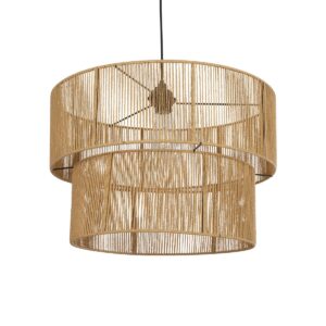 GLOBOSTAR® ROXXI 205-0020 Boho Κρεμαστό Φωτιστικό Οροφής με Ντουί 1 x E27 AC 220-240V IP20 – Μπεζ – M50 x Π50 x Υ36cm