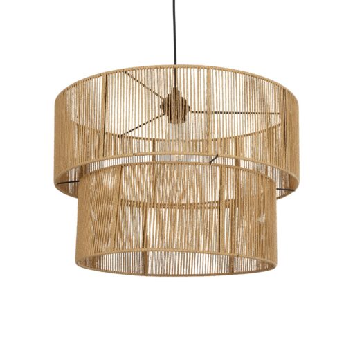 GLOBOSTAR® ROXXI 205-0020 Boho Κρεμαστό Φωτιστικό Οροφής με Ντουί 1 x E27 AC 220-240V IP20 – Μπεζ – M50 x Π50 x Υ36cm