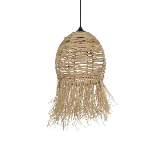 GLOBOSTAR® ROKA 205-0076 Boho Κρεμαστό Φωτιστικό Οροφής με Ντουί 1 x E27 AC 220-240V IP20 – Μπεζ – M25 x Π25 x Υ45cm