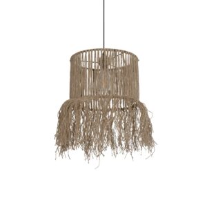 GLOBOSTAR® REGEN 205-0074 Boho Κρεμαστό Φωτιστικό Οροφής με Ντουί 1 x E27 AC 220-240V IP20 – Μπεζ – M30 x Π30 x Υ40cm