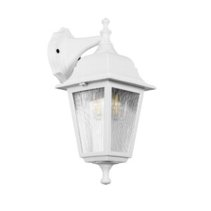 GLOBOSTAR® SOLME 203-0221 Vintage Φωτιστικό Τοίχου – Απλίκα με Ντουί 1 x E27 AC 220-240V IP44 – Λευκό – Μ15 x Π20 x Υ35cm