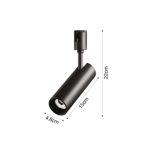 Inlight Φωτιστικό LED 12W 3000K για Chandler Track μαύρη απόχρωση D:4,8cmx15cmx22cm (13C-00021)