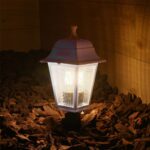 GloboStar® SOLME 203-0223 Vintage Καρφωτό Φωτιστικό Φαναράκι Μονόφωτο 1 x E27 IP44 Λευκό & Διάφανο Πλαστικό – Μ22 x Π22 x Υ35cm