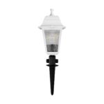 GloboStar® SOLME 203-0223 Vintage Καρφωτό Φωτιστικό Φαναράκι Μονόφωτο 1 x E27 IP44 Λευκό & Διάφανο Πλαστικό – Μ22 x Π22 x Υ35cm