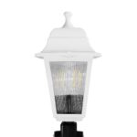 GloboStar® SOLME 203-0223 Vintage Καρφωτό Φωτιστικό Φαναράκι Μονόφωτο 1 x E27 IP44 Λευκό & Διάφανο Πλαστικό – Μ22 x Π22 x Υ35cm