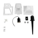 GloboStar® SOLME 203-0223 Vintage Καρφωτό Φωτιστικό Φαναράκι Μονόφωτο 1 x E27 IP44 Λευκό & Διάφανο Πλαστικό – Μ22 x Π22 x Υ35cm