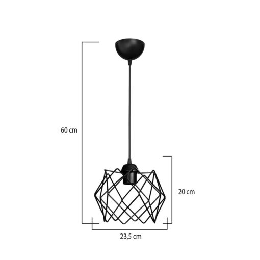 GLOBOSTAR® VORTEX 203-0277 Μοντέρνο Κρεμαστό Φωτιστικό Οροφής με Ντουί 1 x E27 AC 220-240V IP20 – Μαύρο – Μ23.5 x Π23.5 x Υ20cm
