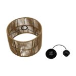 GLOBOSTAR® SAFA 205-0085 Boho Κρεμαστό Φωτιστικό Οροφής με Ντουί 1 x E27 AC 220-240V IP20 – Μπεζ – M30 x Π30 x Υ26cm