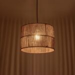 GLOBOSTAR® SAFA 205-0085 Boho Κρεμαστό Φωτιστικό Οροφής με Ντουί 1 x E27 AC 220-240V IP20 – Μπεζ – M30 x Π30 x Υ26cm