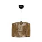 GLOBOSTAR® SAFA 205-0085 Boho Κρεμαστό Φωτιστικό Οροφής με Ντουί 1 x E27 AC 220-240V IP20 – Μπεζ – M30 x Π30 x Υ26cm