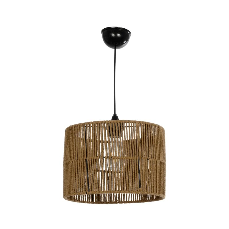 GLOBOSTAR® SAFA 205-0085 Boho Κρεμαστό Φωτιστικό Οροφής με Ντουί 1 x E27 AC 220-240V IP20 – Μπεζ – M30 x Π30 x Υ26cm