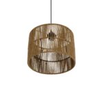 GLOBOSTAR® SAFA 205-0085 Boho Κρεμαστό Φωτιστικό Οροφής με Ντουί 1 x E27 AC 220-240V IP20 – Μπεζ – M30 x Π30 x Υ26cm