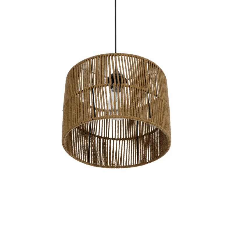 GLOBOSTAR® SAFA 205-0085 Boho Κρεμαστό Φωτιστικό Οροφής με Ντουί 1 x E27 AC 220-240V IP20 – Μπεζ – M30 x Π30 x Υ26cm