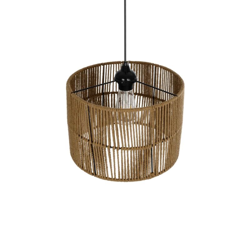 GLOBOSTAR® SAFA 205-0085 Boho Κρεμαστό Φωτιστικό Οροφής με Ντουί 1 x E27 AC 220-240V IP20 – Μπεζ – M30 x Π30 x Υ26cm