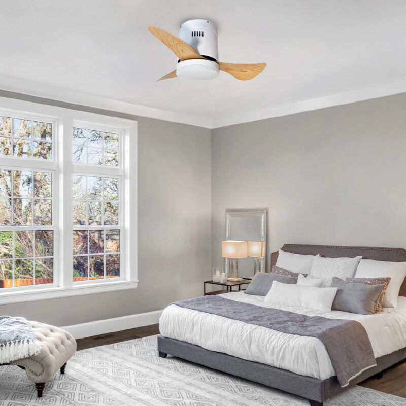 it-Lighting Elsinore -15W 3CCT LED Fan Light in White with Wooden Color (102000410)