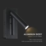 V-TAC – 239996 Χωνευτό Φωτιστικό Κρεβατιού Τύπου Ξενοδοχείου Μαύρο Cree Chip LED 2W 76lm 3000K