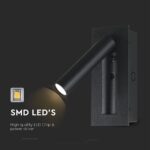 V-TAC – 239996 Χωνευτό Φωτιστικό Κρεβατιού Τύπου Ξενοδοχείου Μαύρο Cree Chip LED 2W 76lm 3000K