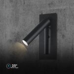 V-TAC – 239996 Χωνευτό Φωτιστικό Κρεβατιού Τύπου Ξενοδοχείου Μαύρο Cree Chip LED 2W 76lm 3000K