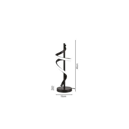 Inlight Επιτραπέζιο φωτιστικό σε μαύρο χρώμα LED 14W D:15x46cm (3062-Black)