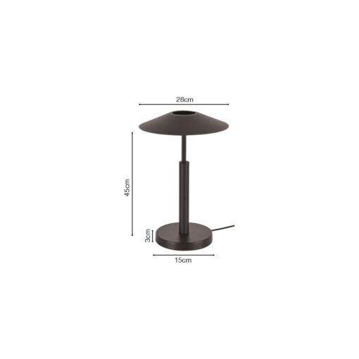 Inlight Επιτραπέζιο φωτιστικό σε μαύρο χρώμα LED 10W D:28x45cm (3063-Black)
