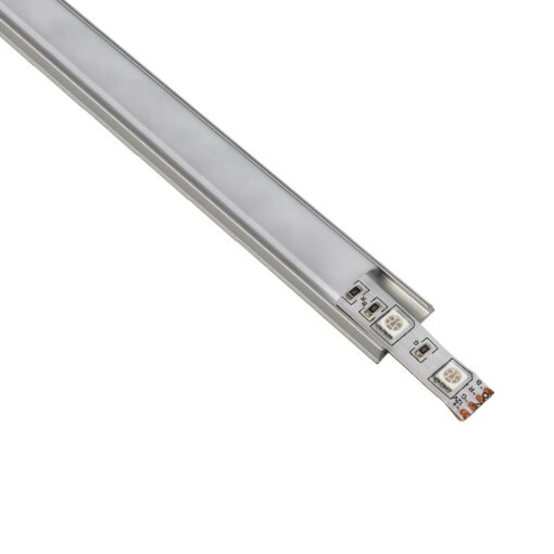 GLOBOSTAR® ALP-LINEAR CURBARIO 70802-1M Επιφανειακό Εύκαμπτο Προφίλ Αλουμινίου με Λευκό Γαλακτερό Πατητό Κάλυμμα για Ταινίες LED IP20 – Ασημί & Λευκό – Μ100 x Π1.8 x Υ0.5cm